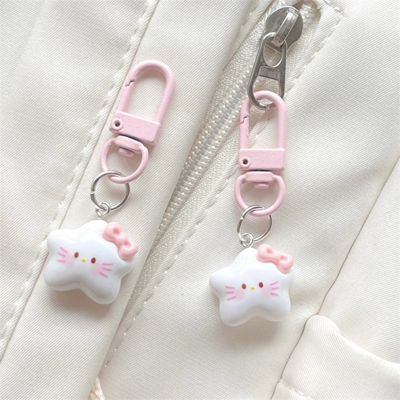 Cartoon Sanrio Hello Kitty Keychain Cute KT Key Ring Fashion Schoolbag Decoration Jewelry Ornaments Pendant Holiday Gifts