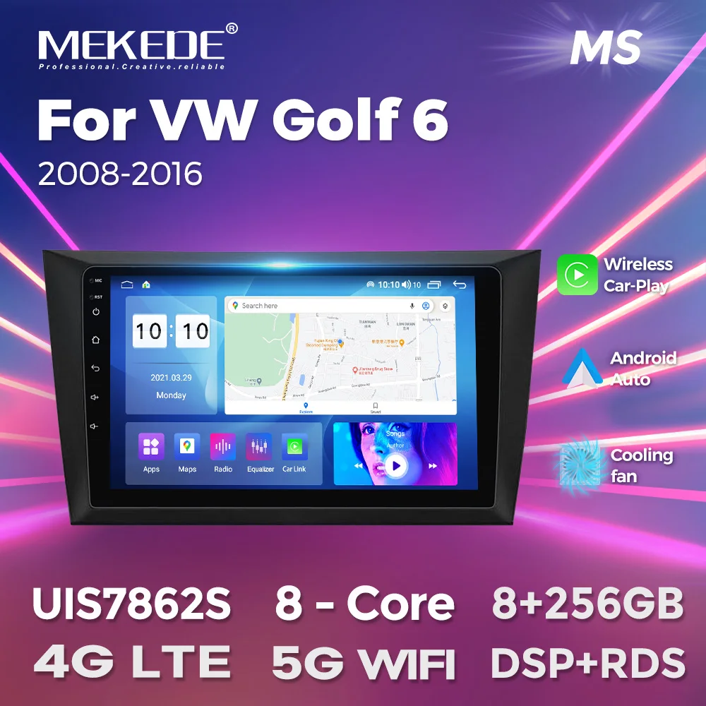 

MEKEDE Android 13 9inch For Volkswagen Golf 6 2008-2016 Car Radio BT GPS Navigation Stereo Multimedia Display 8 Core WIFI 2 Din