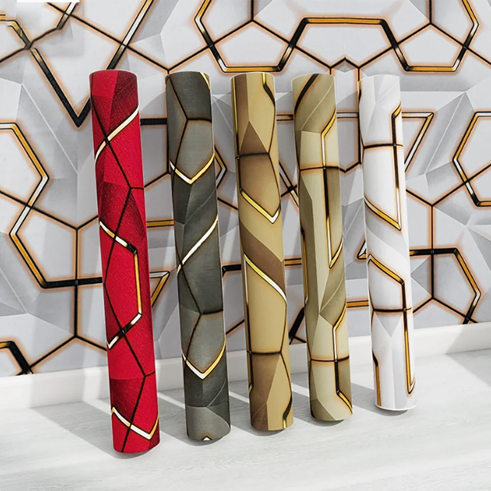 

Self adhesive Ins style 3D geometric wallpaper decoration waterproof and stain resistant bedroom e-sports room wallpaper