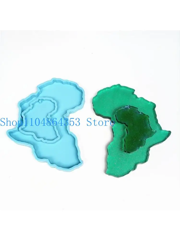

Plaster Soap Casting Epoxy Mould DIY Craft Mold Africa Map Crystal Agate Mold Mug Pad Tray Resin Casting Mold