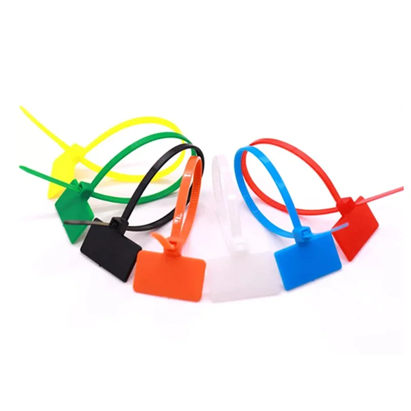 

Hongtu Self-Locking Nylon Zip Ties Assortment - 3x100mm, 4x150mm, 4x200mm | Plastic Cable Ties with Tag Labels for Cable Marking