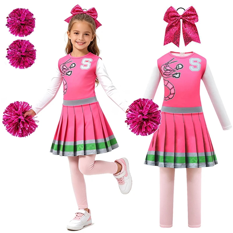 Zombies Cheerleading Dress for Girls Halloween Cosplay School Performance Children's Costume Carnival Party Kids Cheer Uniform