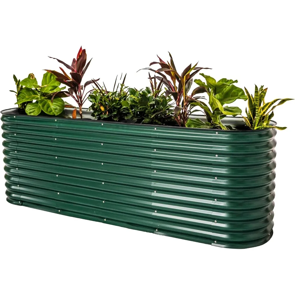 

Extra Tall Raised Garden Bed Kits, 2 8 2.7ft Raised Planter Box Outdoor, 3.5 x 6.5 2.7ft Deep Root 9 in 1 Modular Metal