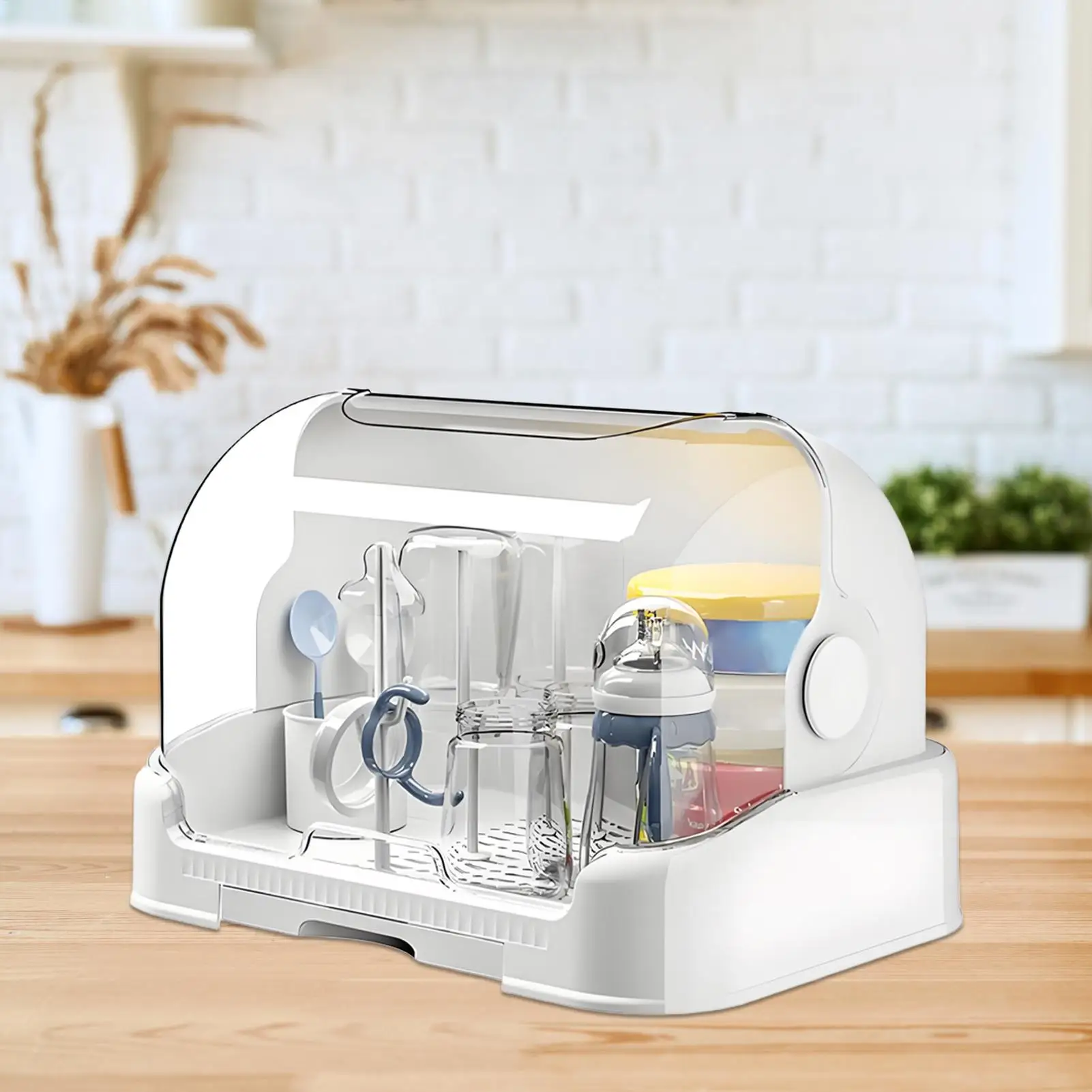 

Drying Rack For Baby Bottles Baby Bottle Dryer Rack Storage Box With Lid And Detachable Drain Tray For Postpartum Care Center