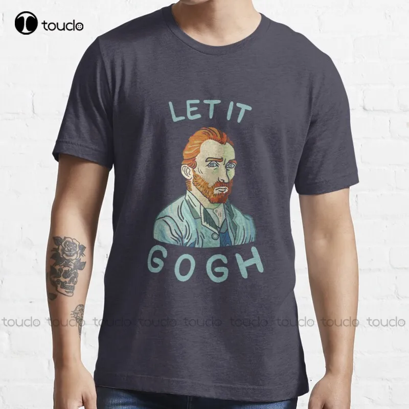 

New Let It Gogh Vincent Van Gogh Van Gogh Gogh T-Shirt Cotton Men Tee Shirt Birthday Shirt Custom Aldult Teen Unisex Custom Gift