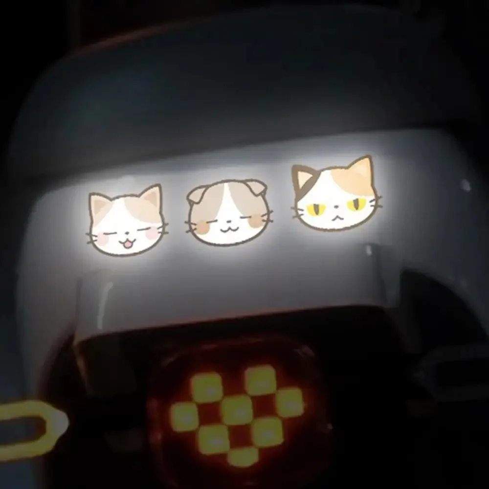 

Decoration Stickers Cartoon Cat Reflective Stickers Reflective Stickers Self-Adhesive Motorcycle Helmet Stickers Cat Style