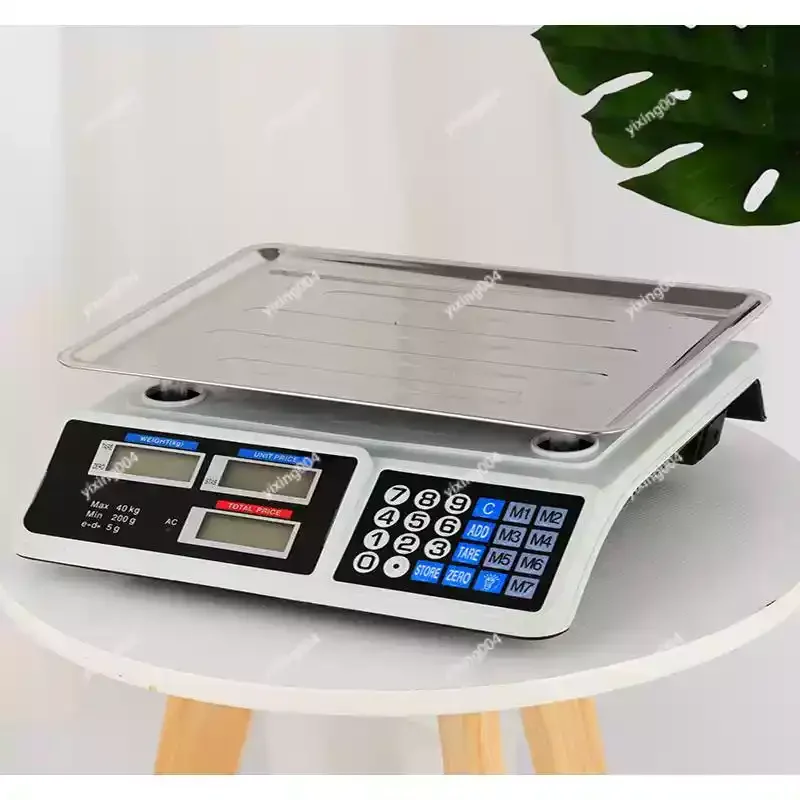 Digital Platform Scale 30kg Accurate Weighing Machine Commercial Household Kitchen Fruit Vegetable Price Calculation Scale