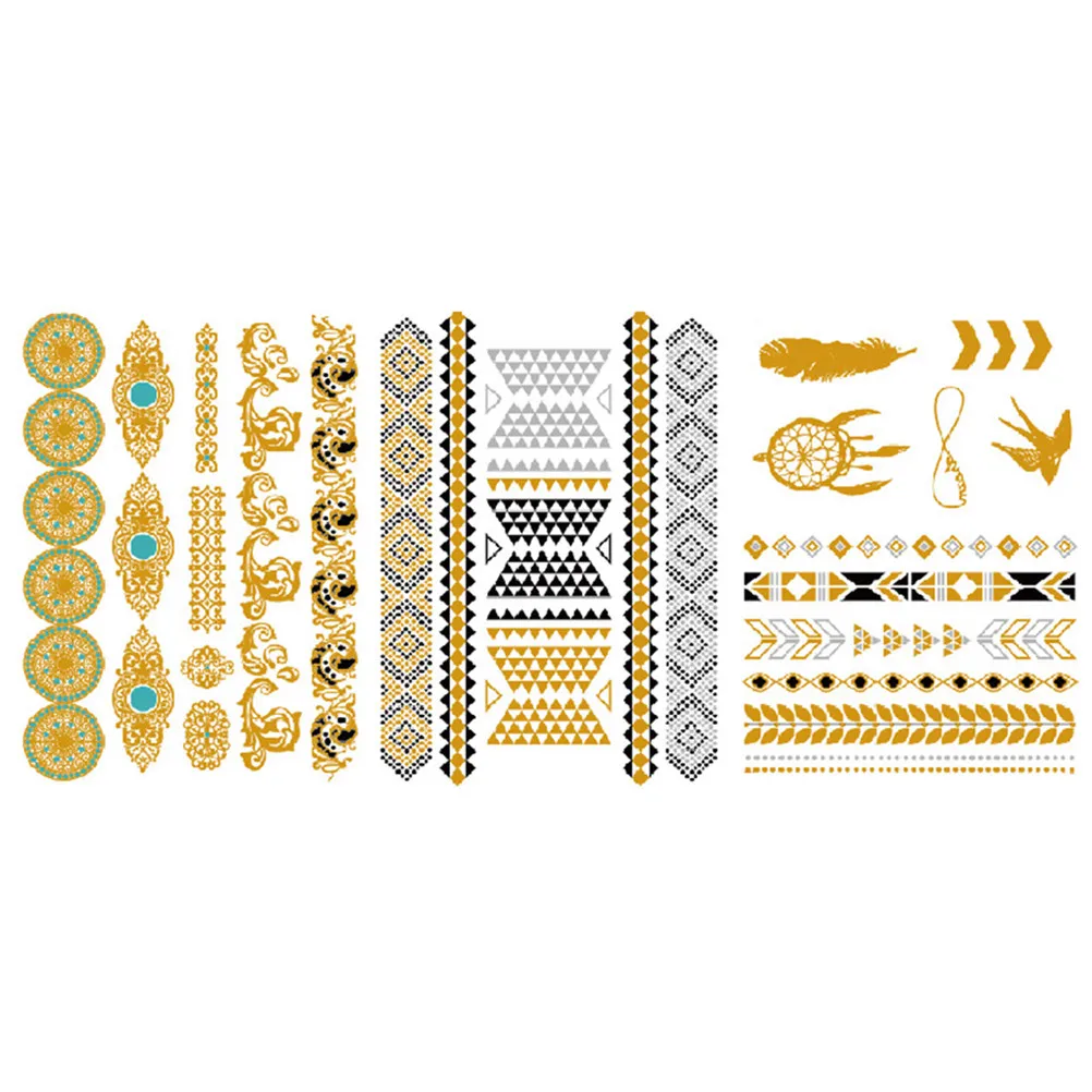 

5pcs Waterproof Temporary Tattoos Body Sticker For Women Art Design Face Arm Leg Decal Paste Skin Safe Removable