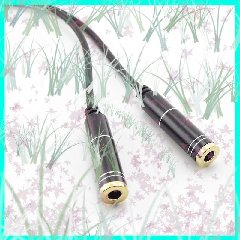 3.5 مللي متر ستيريو الصوت كابل ذكر إلى 2 أنثى سماعة الفاصل مهائي كابلات محولات الهاتف المحمول محولات موصلات E3 #6