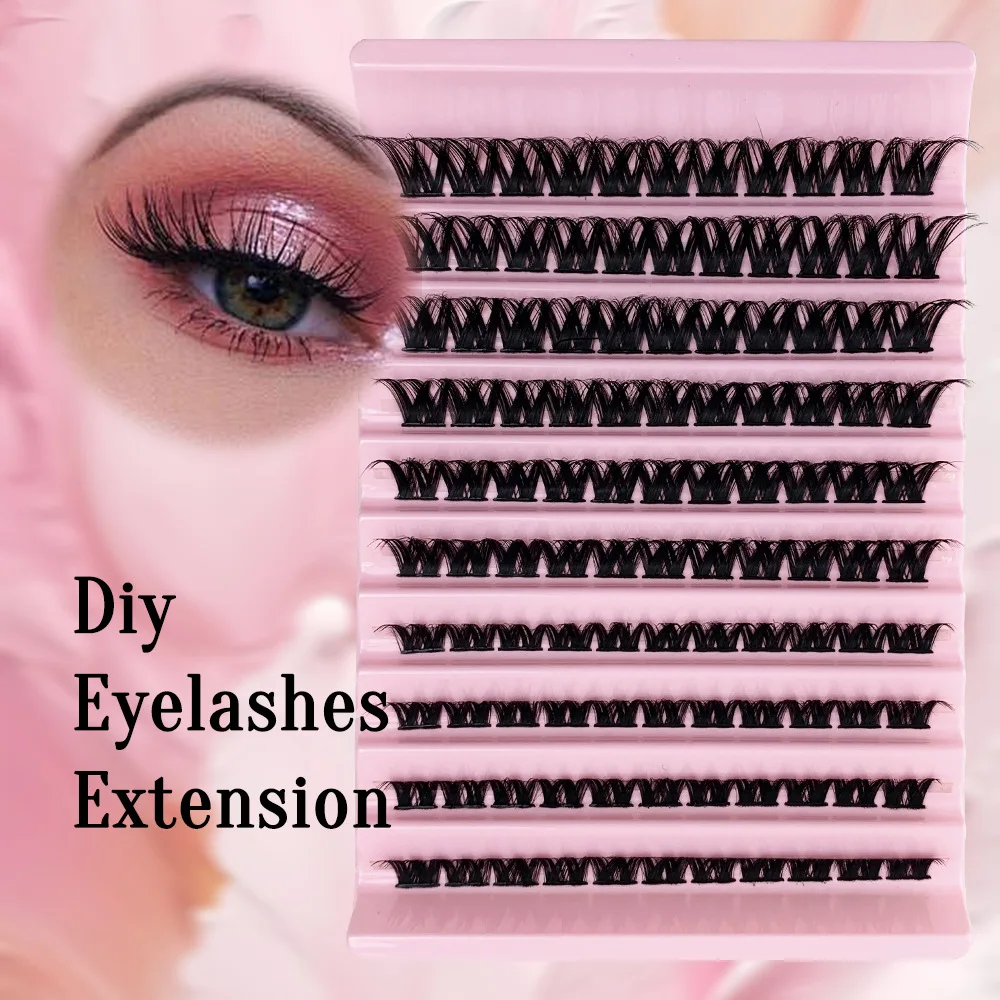 

New Lazy Little Flower Volume Eyelash Thick Large Volume Single Cluster Segmented Double Tip V False Eyelash