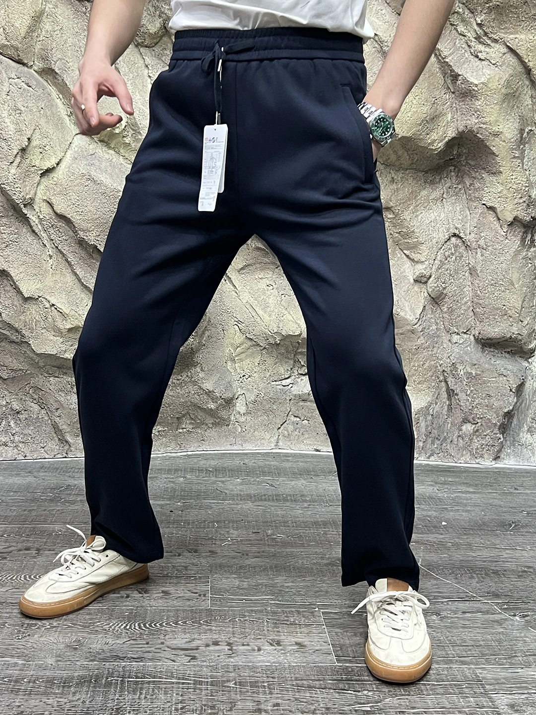 الرجال في الهواء الطلق محبوك تنفس البضائع السراويل جديد وصول الخريف 2025 ثلاثية الأبعاد الخياطة مستقيم الساق القطن البوليستر مزيج