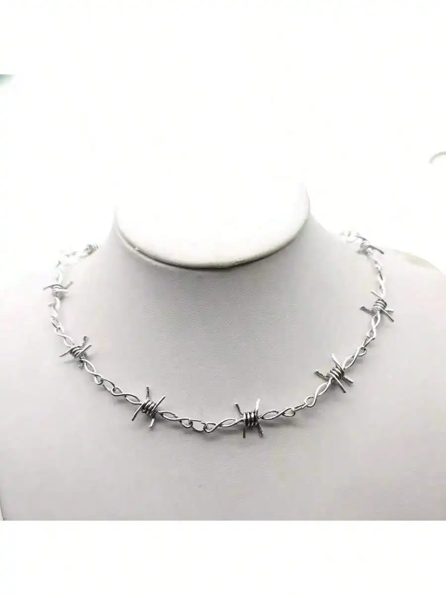 Small wire Brambles Iron Unisex Choker Necklace Women Hip-hop Gothic Punk Style Barbed Wire Little thorns Chain Choker Gifts