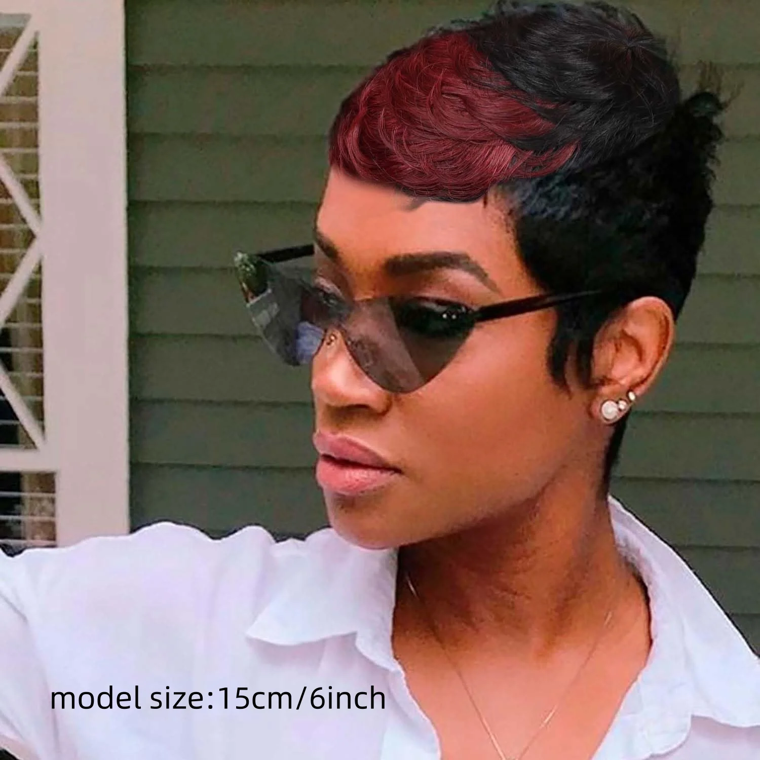 인간의 머리 픽시 컷 가발 웨이브 여성용 완전 기계 제작 가발