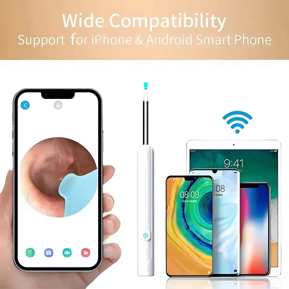 Visual Wireless Ear Pick Camera Ear Wax Removal Tool Picker Ear Cleaner Wax Removal Earwax Cleaning Endoscope Kit Spoon Earpick