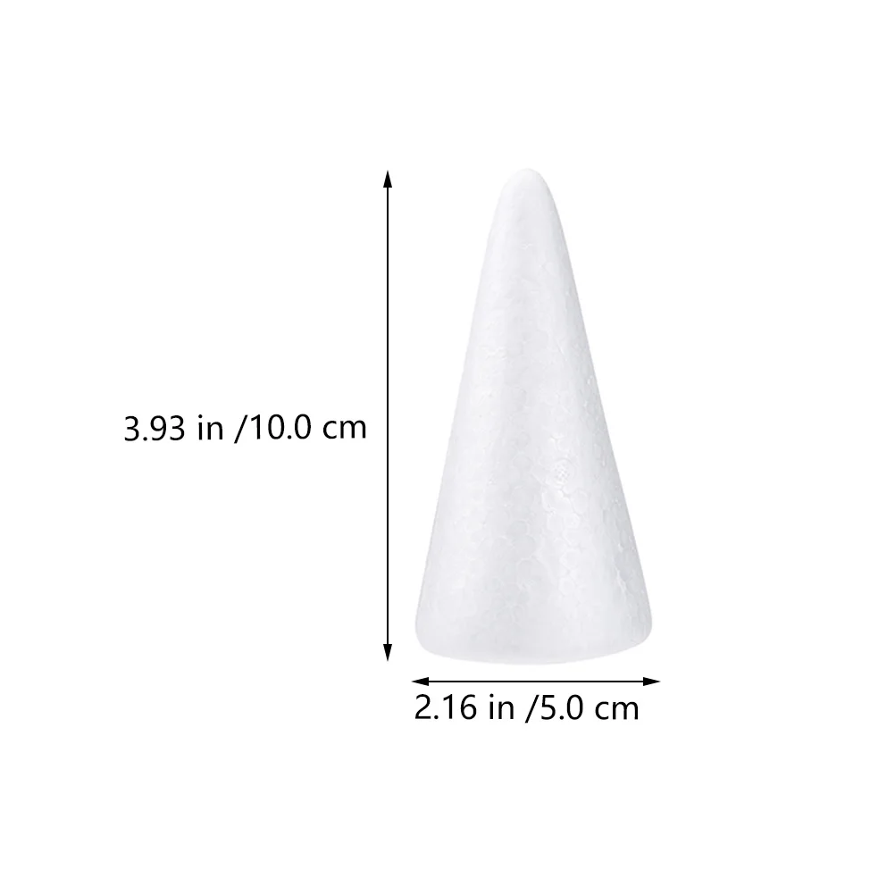 

20Pcs Christmas Cone DIY Craft Accessories White Foam Lightweight Smooth Surface Christmas Tree Handmade Kids Decoration