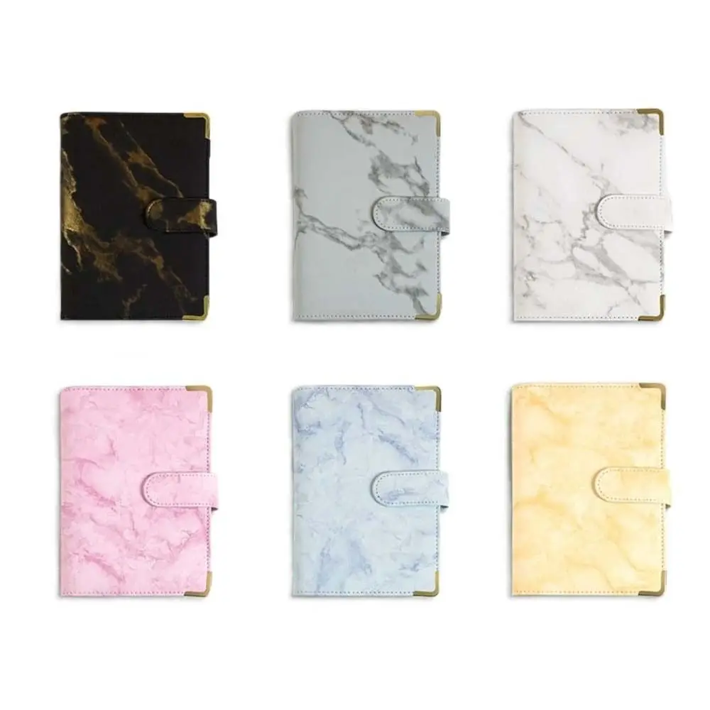 Marbling Money Saving Binder Card Holder Durable Cash Budget Book PU Waterproof Money Saving Notebook Save Money