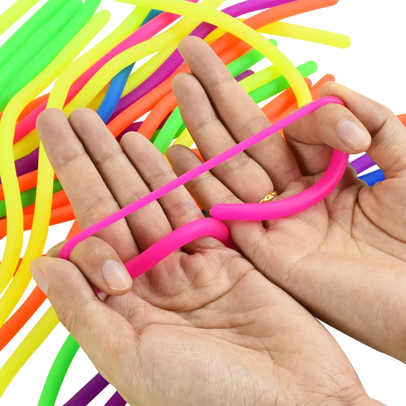 10pcs Noodle Pack Stretchy Strings Fidget Toys Silent Fidget Toys Resistance Squeeze Strengthen Arms Noodle Stress Reliever Toys