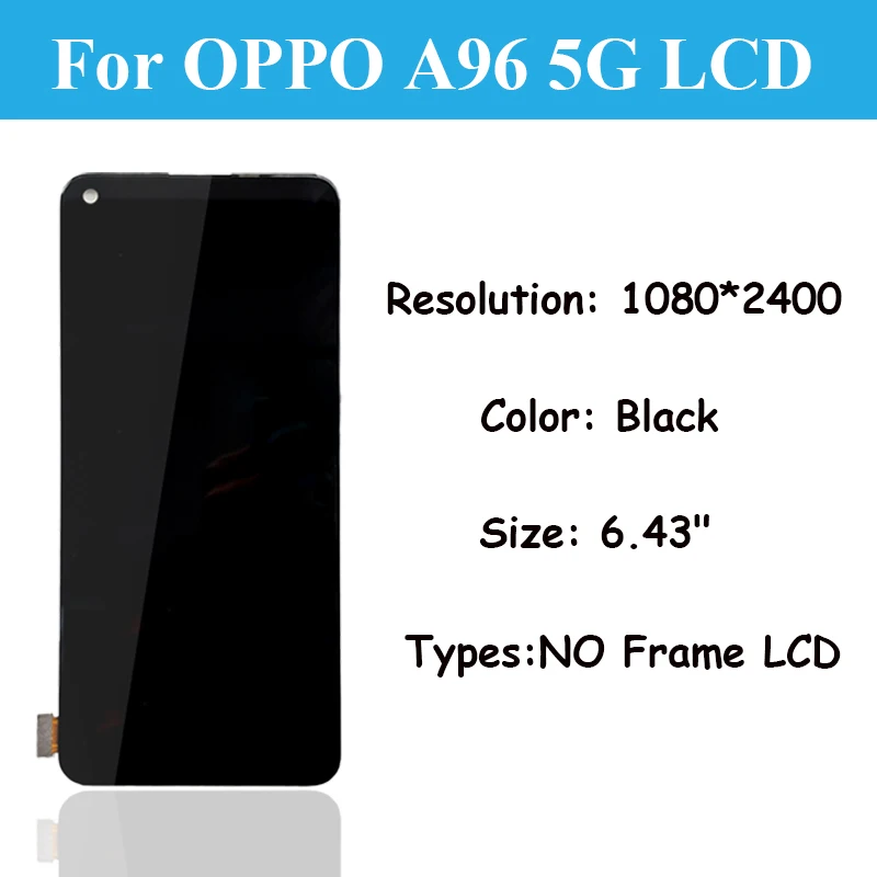 Imagem -02 - Original Amoled Lcd Display Touch Screen Digitizer Substituição 659 Apto para Oppo A96 5g Pfum10