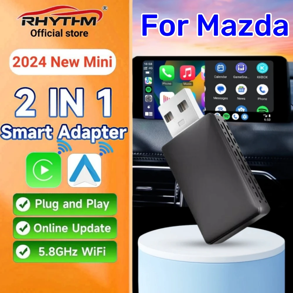 

Wireless Android Auto Carplay Adapter 2in1 Smart Dongle Play&Plug For Mazda CX‑5 CX‑8 MX‑5 CX‑3 CX30 MX‑30 CX‑50 CX‑60 CX‑90