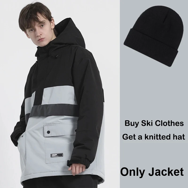 New Women's Jacket Winter Warm Snowboard Wear Windproof Female Tracksuit Sport Men Mountain Ski Coats Hooded Simple Windbreaker