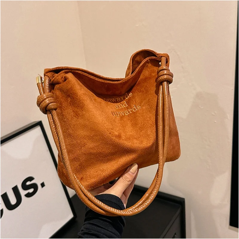 

Women Handbags Faux Suede Fabric Women Shoulder Bag Fashion Luxury Ladies Messenger Bags High Quality Female Tote Bag