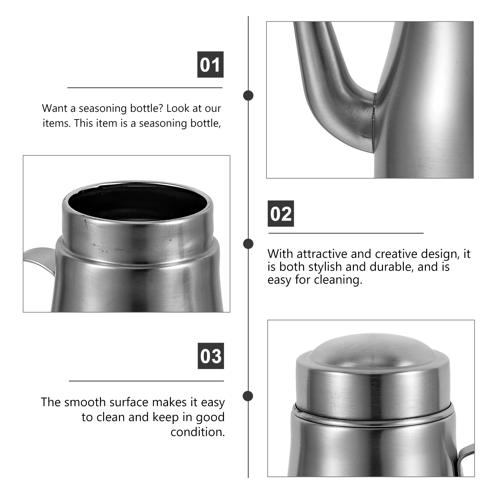 

Premium Stainless Steel Oil Dispenser Leakproof Soy Sauce Container For Kitchen Household Restaurant Multi-Function Seasoning