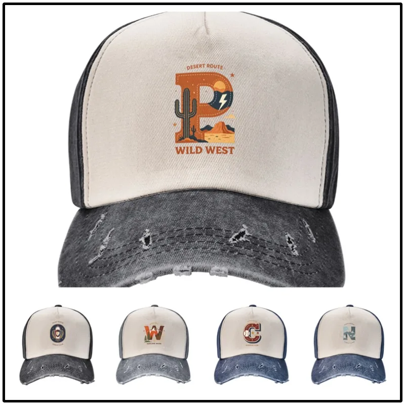 Initial letter New sports cap women's multifunctional printed baseball cap men's outdoor casual sunshade adjustable hip-hop cap