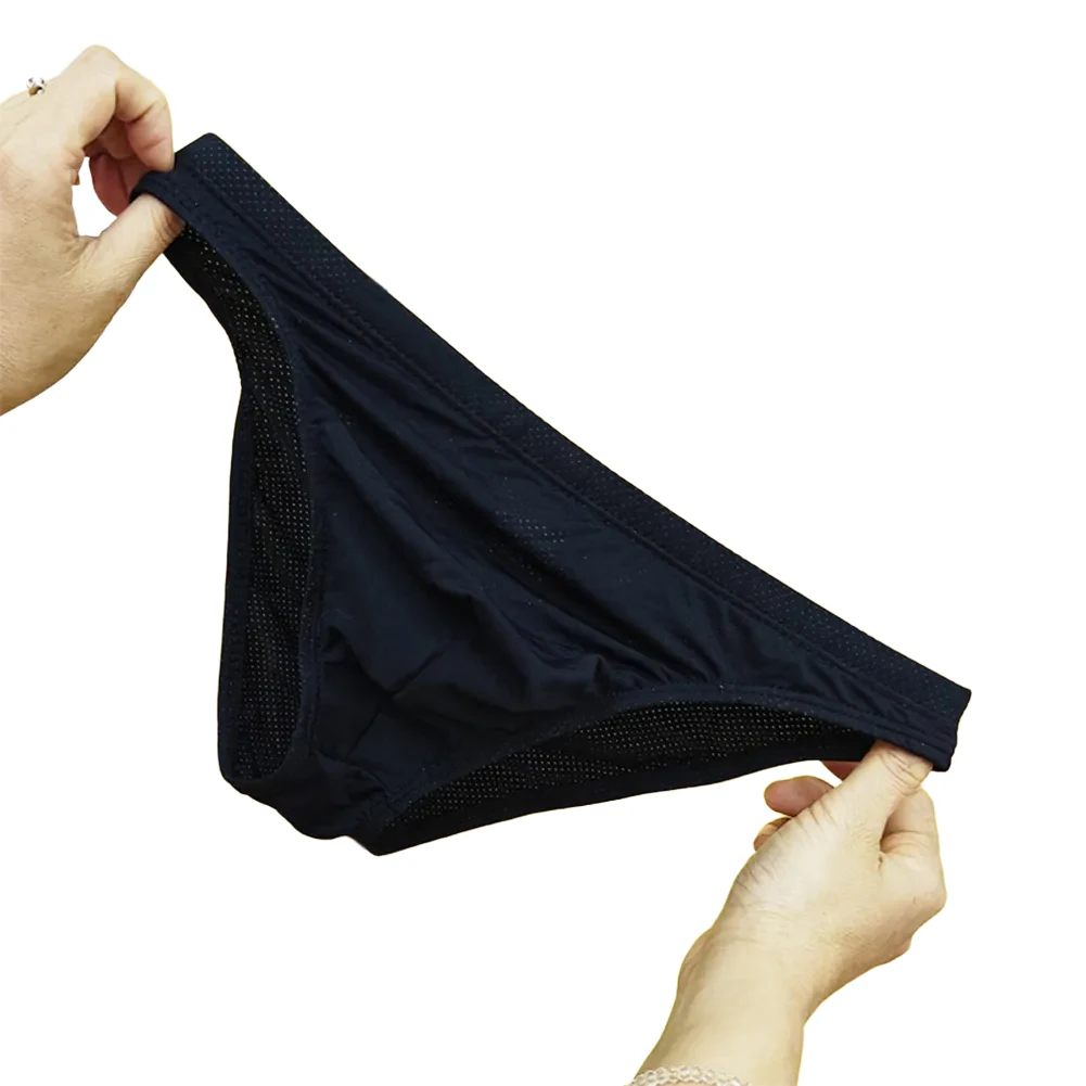 

Red Men Briefs Quick Drying Low Waist Underpants Breathable Breathable Low Waist Comfortable Fit Easy Care Mesh Design