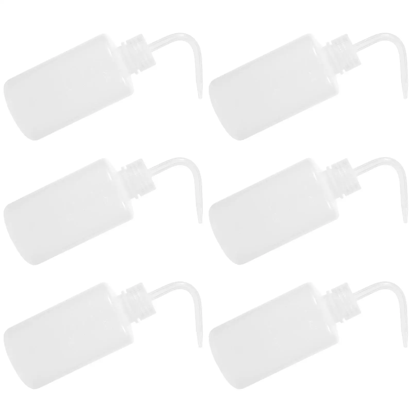 

6pcs Rinse Pot Wash Bottle Lab Squirt Scrubber Squeeze Refillable Plastic Scale Laboratory Bottle Storage Shampoo Lotion Hair