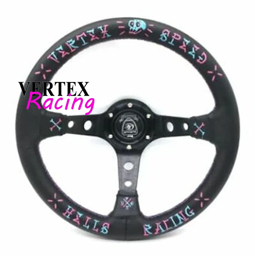 330MM Universal Speed Racing Vertex Steering Wheel JDM Deep Corn Sport Game Leather Speed VERTEX Steering Wheel For Toyota VW