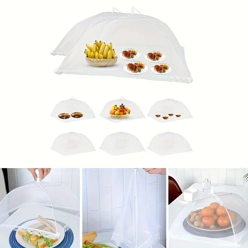 Folding Food Mesh Cover Tent Home Dining Table Kitchen Counter Meal Vegetable Fruit Umbrella Breathable Insect-proof Food Cover