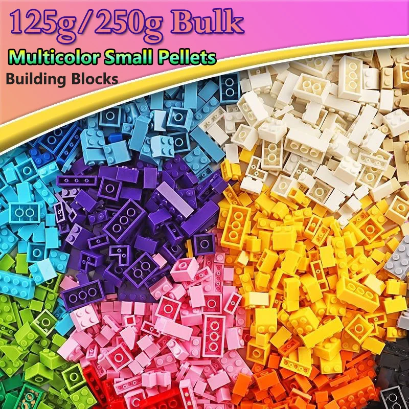 

Creative Colorful Building Blocks Set 125g/250g Bulk Multicolor Small Pellets Assembly Classic Educational Toys Bricks Kids Gift