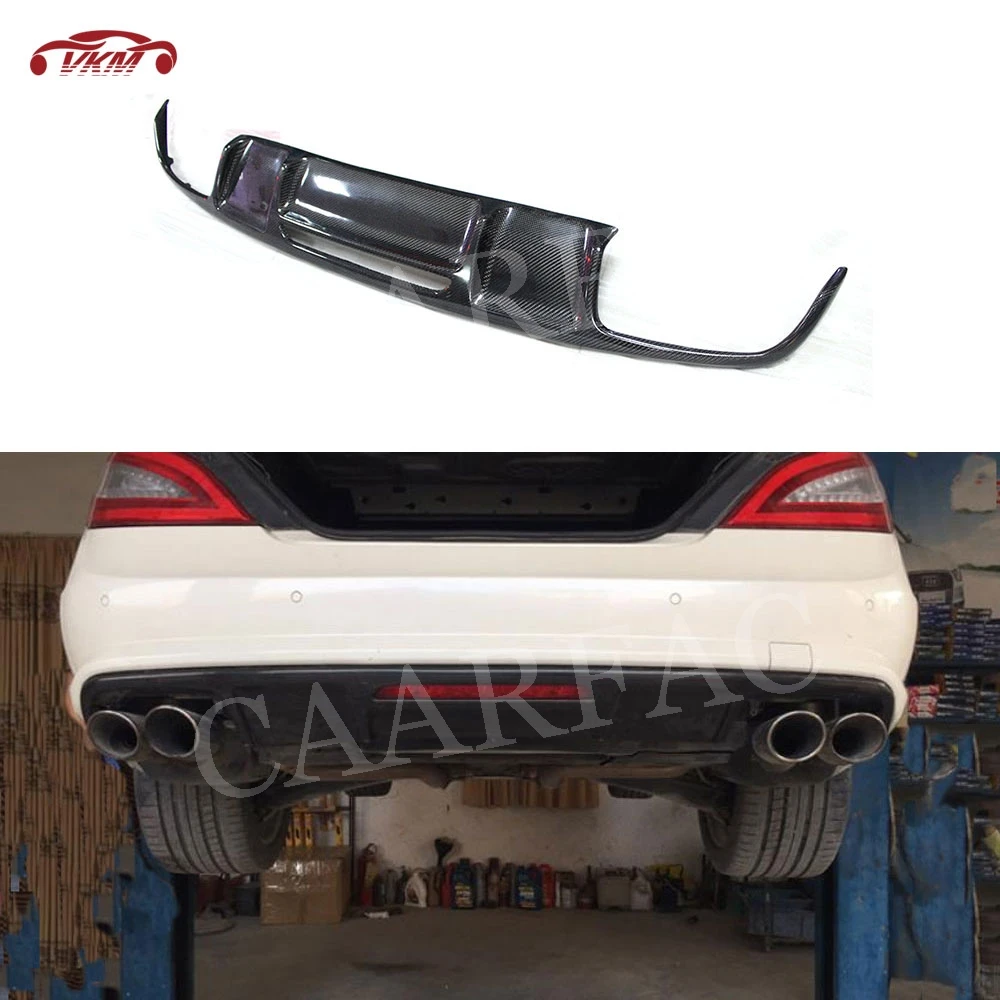 

Carbon Fiber Rear Lip Diffuser For Mercedes Benz CLS Class W218 CLS300 CLS350 AMG Sport 2011-2014 FRP Bumper Guard Protector