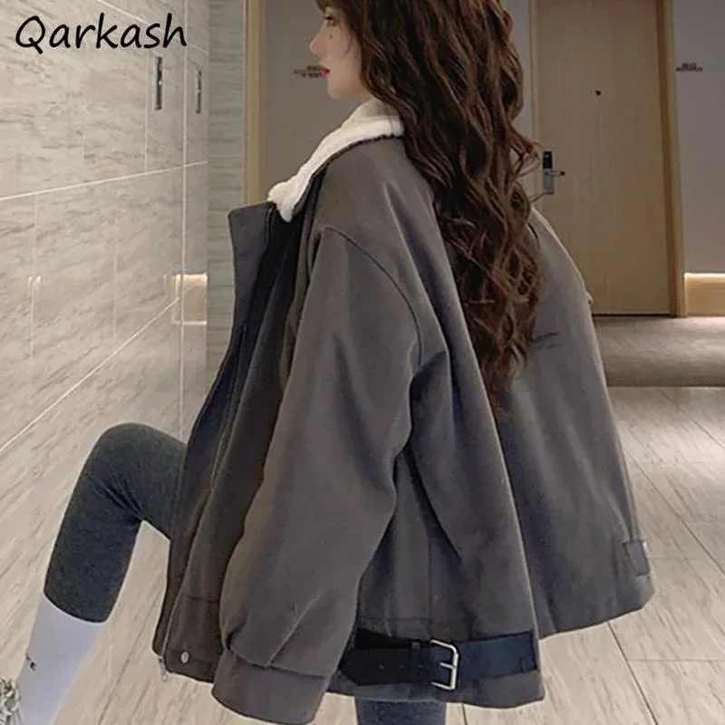

Parkas Women Harajuku Winter Loose High Street Fit Casual Outwear Mujer Couple Classy Thickening Ladies All-match Chic Warm New