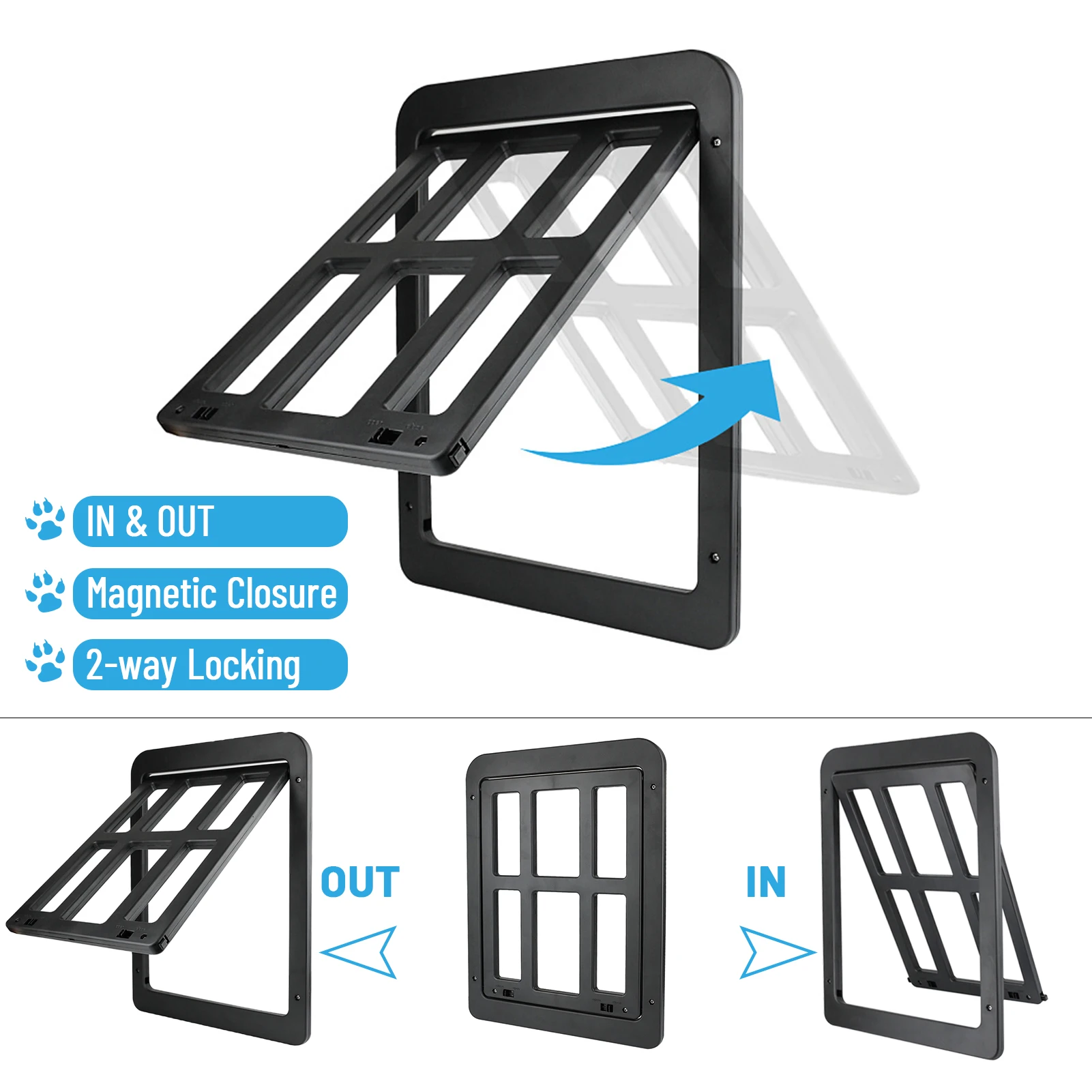 Pet Screen Door Windows Dog Cat Flap Door In Out 2-Way Locking Pets Puppy Small Dogs Cat Hole Mosquito Mesh Door Easy To Install