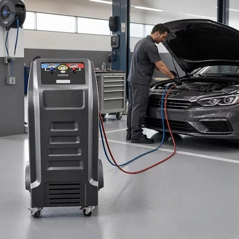 R134a R1234yf Refrigerant Recovery Recycling Machine 220V 400g/min Recovery 15L Tank Auto Air Conditioning Service Equipment
