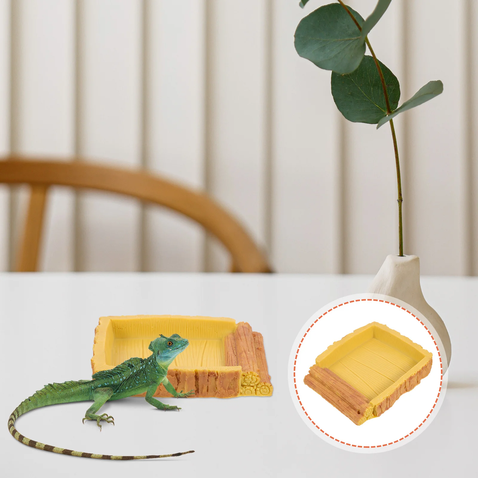 

Tortoise Water Dish Reptile Terrarium Landscape Decor Practical Durable Exquisite Workmanship Perfect Details Indispensable Tool