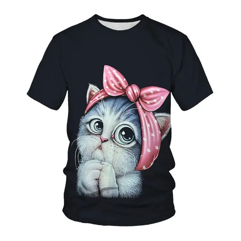 جديد الأكثر مبيعا ثلاثية الأبعاد لطيف الحيوان طباعة الرجال المألوف قصيرة الأكمام تي شيرت فضفاض تي شيرت الرجال النساء قمصان الاطفال التي شيرت #5