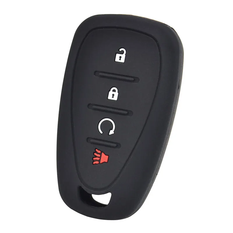 Silicone Car Key Case For Chevrolet Camaro Cruze Malibu Sonic Impala Volt 2016-2018 Cover Keyless Remote Fob 4 Button Protector
