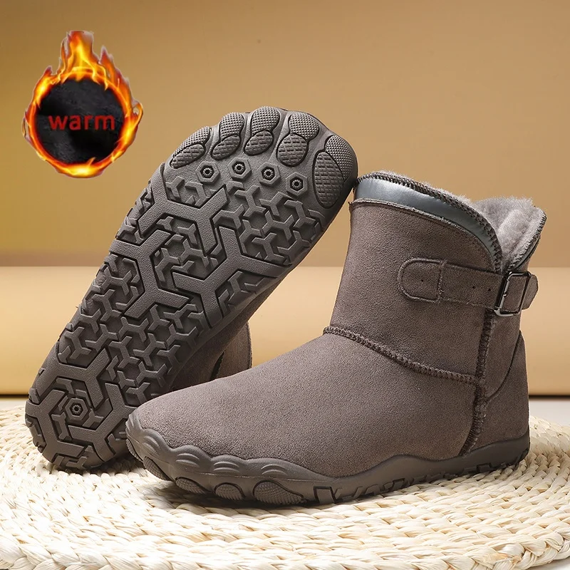 

Зимние мужские и женские зимние ботинки, толстые теплые ботинки с высоким берцем на флисовой подкладке, уличная морозостойкая хлопковая обувь, нескользящие теплые зимние ботинки