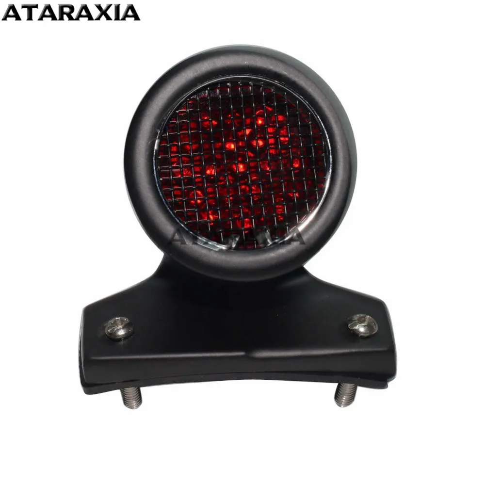 Motorcycle LED Red Rear Tail Brake Stop Light Lamp Retro Rear Taillight  License Plate Lamp For Harley Cafe Racer Chopper Bobber