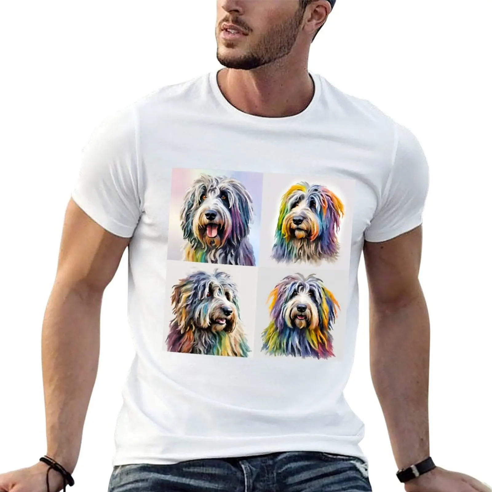 Camiseta Bergamasco Sheepdog Quartet, camisetas para hombre, paquete de camisetas blancas para hombre, camisetas divertidas de corte ajustado, camiseta de humor oscuro