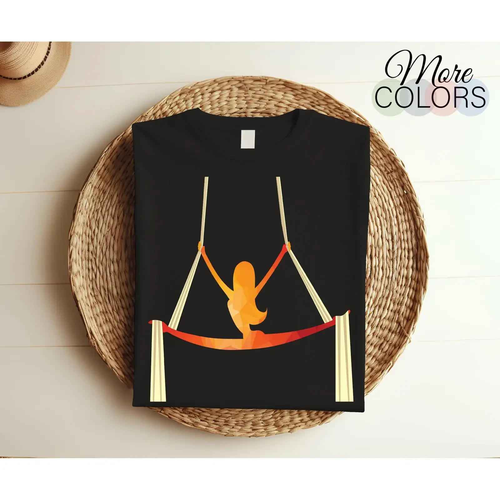 Aerial Yoga Silhouette T Shirt Dancer Performance Aerialist Birthday for Dance Lovers vintage Washed homme fashion Breathable