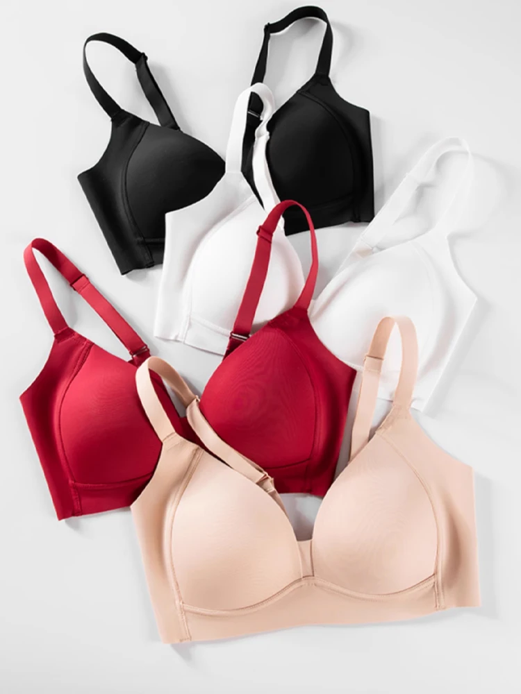 SuyaDream,Women 3/4 Cups Seamless Bras, Natural Silk Lining, Wire Free, Thin Padding Yo ya Style Bra 2024 New Intimates