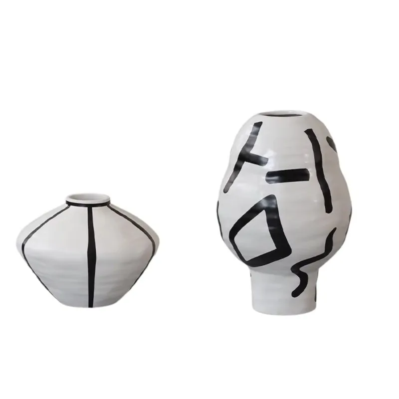 Modern minimalist style white ceramic vase desktop flower decoration living room home