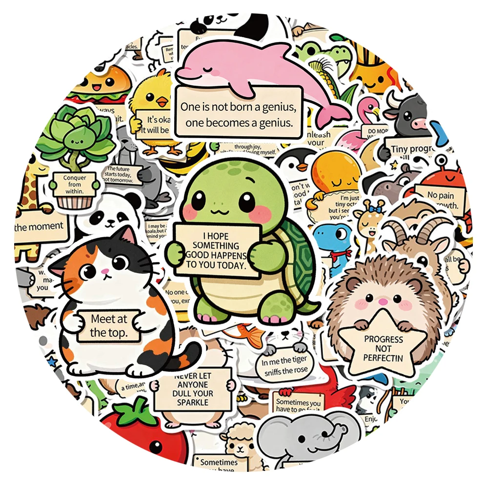 

10/30/50/100pcs Cartoon Emotional Support Animals Stickers Waterproof DIY Scrapbook Luggage Phone Creative Graffiti Decals Pack