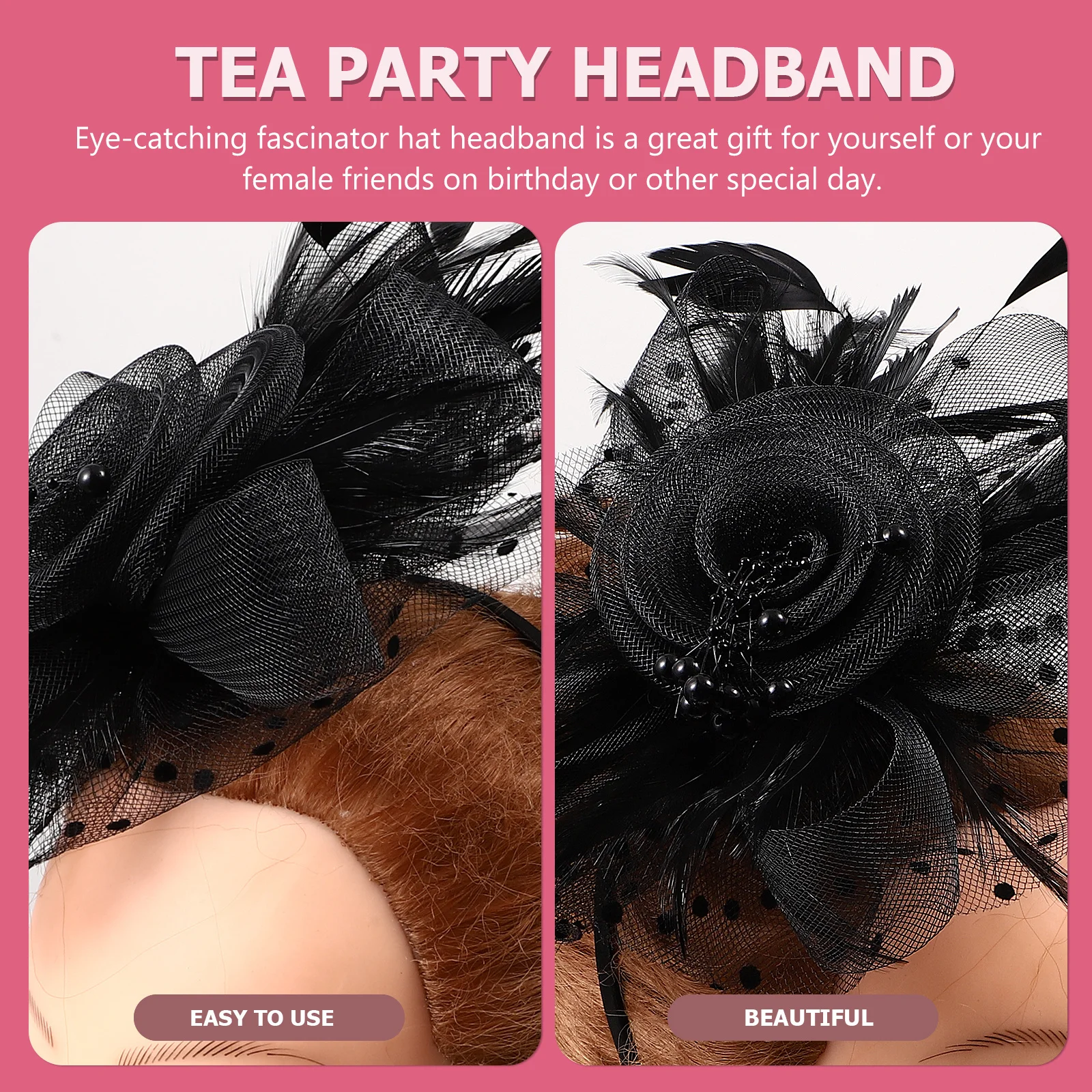 

1 set Headpiece Women Elegant Fascinator Hat Mesh Veil Wedding Tea Party Prom Easter Halloween New Year Eve Gift