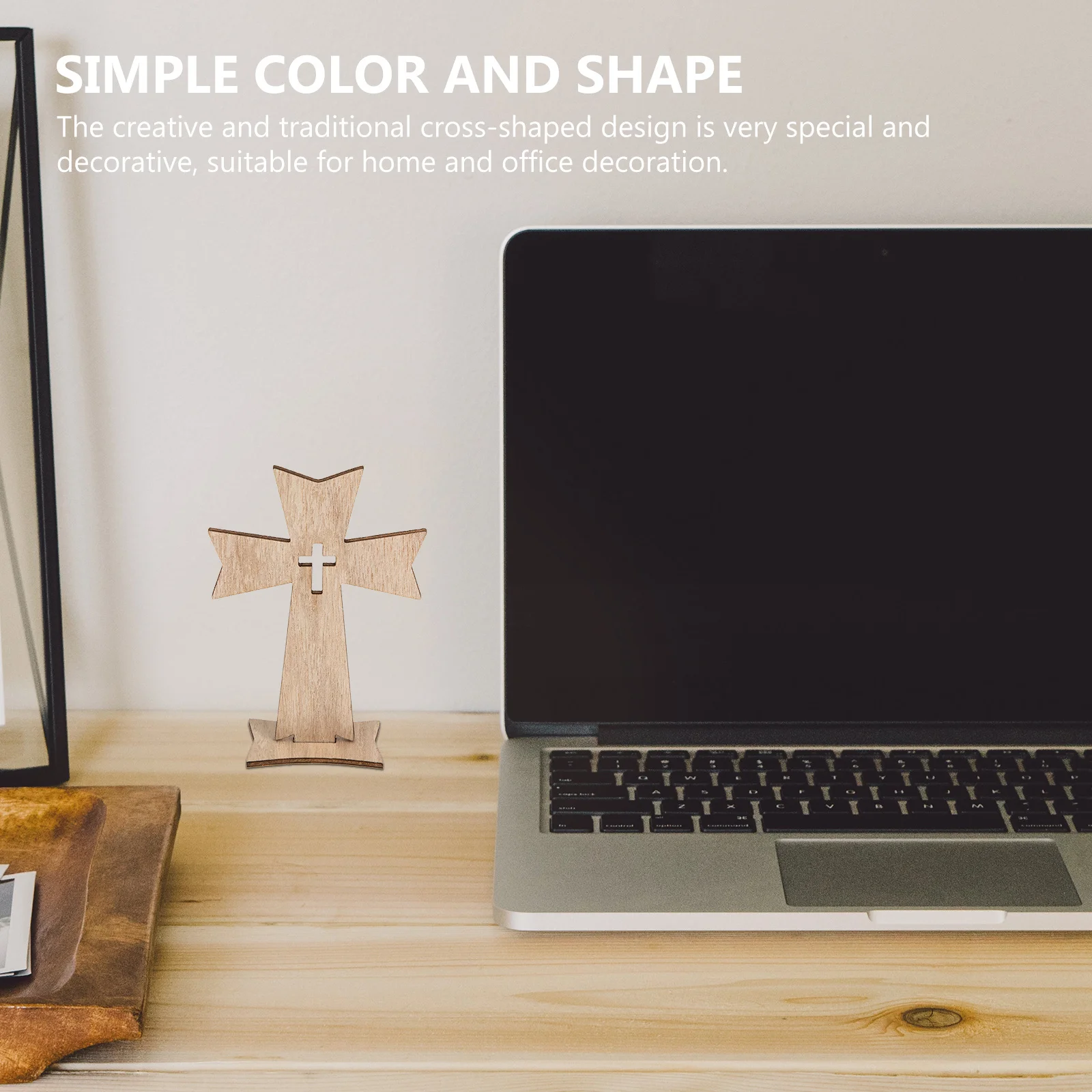 

Modern Desk Cross Decor 20 Units Natural Wood Crucifix Pendant for Home Office Room Feng Shui Religious Ornament