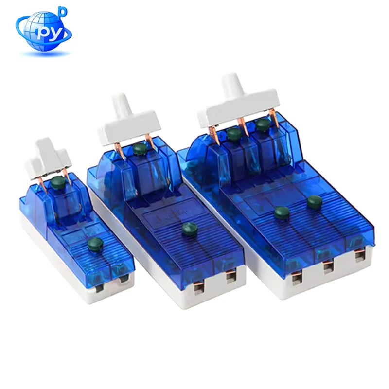 2P 3P Isolator Switch 32A 63A 100A 220V Single Phase, Blue Transparent Knife Disconnect Switch On/Off Single Throw