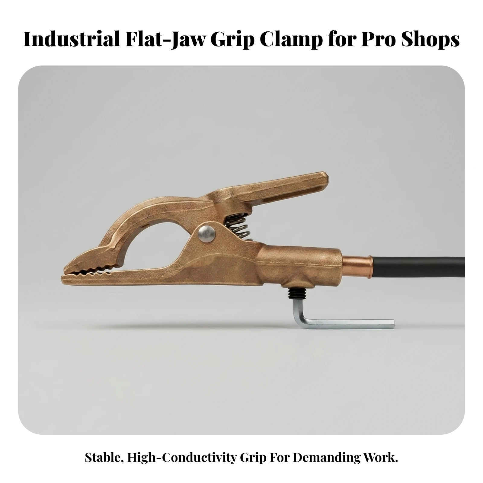 R-Shaped Grounding Clamp Serrated Brass Grounding Clamp Insulated for Electricians, Industrial, Workshop